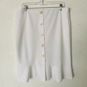 NYCC RUFFLED HEM WHITE SKIRT